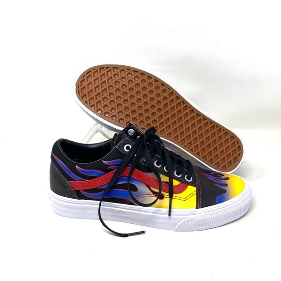 VANS Old Skool Racer Black Red Women Low Top Leather Canvas Sneakers VN0A3WKT57Z - Picture 8 of 10